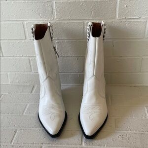 Franco Sarto White Cowboy Boots